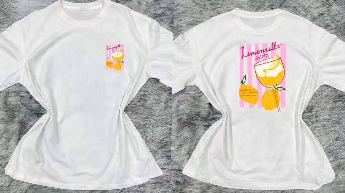 T-shirt i bomuld med trendy print, premium kvalitet JG80