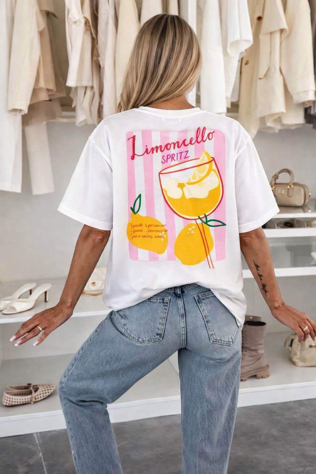 T-shirt i bomuld med trendy print, premium kvalitet JG80