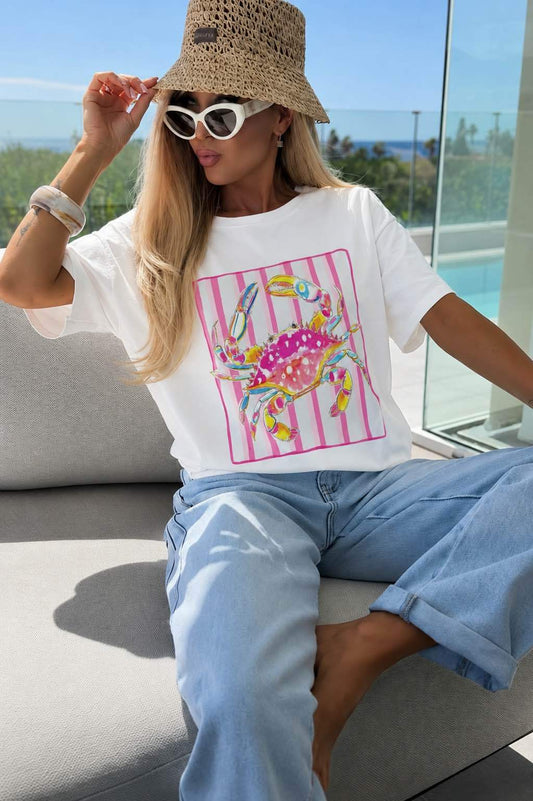 T-shirt i bomuld med print – trendy premiumkvalitet