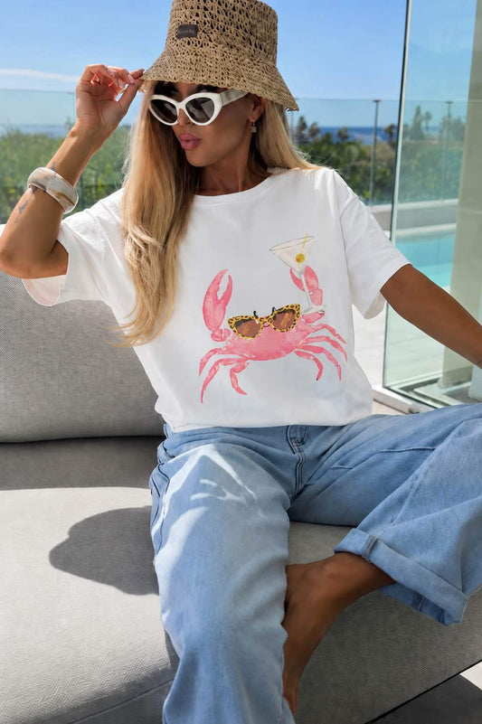 T-shirt i bomuld, printet, moderne, premiumkvalitet
