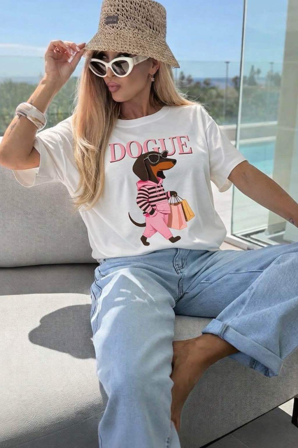 T-shirt bomuld med print, trendy, premium kvalitet JG61